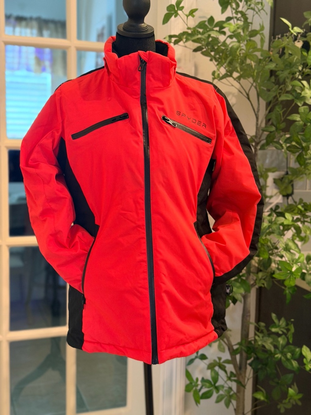 Spyder Red and Black Insulated Ski Jacket with Spider Logo - Picture 8 of 16